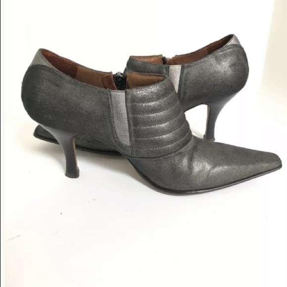 Donald J Pliner Monica Pewter Ankle Heeled Booties - Picture 4 of 6